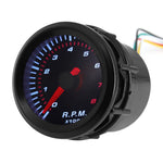0~8000 RPM 2" 52mm Universal Car Tachometer with White LED Pointer | Smoke Lens Gauge close-up view