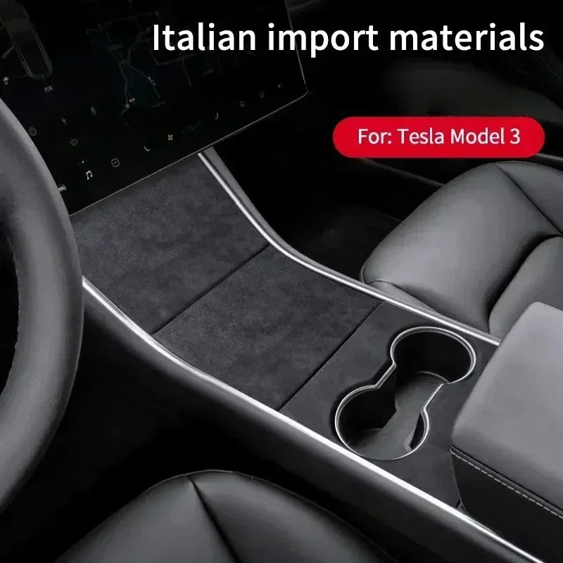 For Tesla Model 3 2017-2020 Car Central Console Gear Shifter Panel Modifed Decorative Cover Pad Sheath Shell Sticker