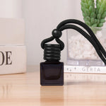 Empty Black Cap Square Car Perfume Bottle | Glass Diffuser Ornament detail view