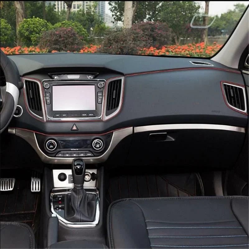 5M Red Universal Car Moulding Decoration Flexible Strip Interior Dashboard Panel Door Ga detail view