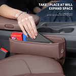 Car Seat Gap Organizer Storage Box Nappa Leather Multifunction Universal Crevice Side St detail view