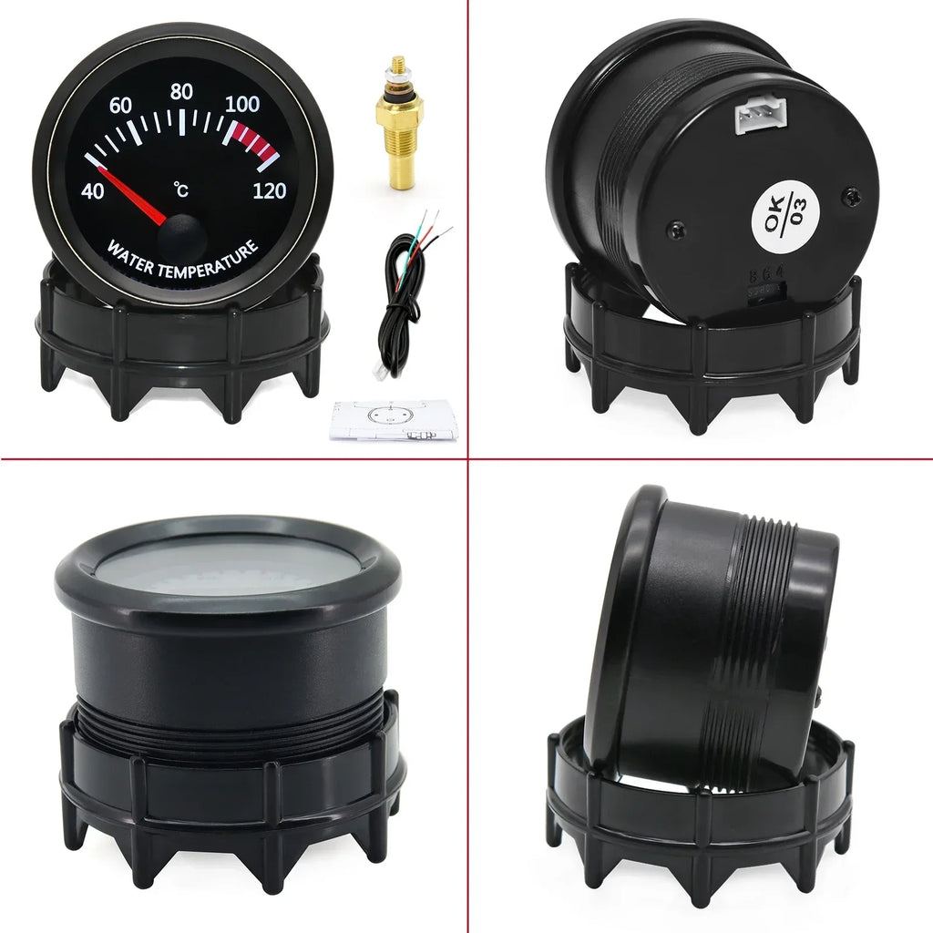 52MM Water Temp Oil Temp With Sensor Voltmeter Oil Pressure Gauge Vacuum Boost BAR Air Fuel Ratio EGT Car Gauge For 12V Car