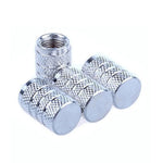 DSYCAR 4Pcs Silver Aluminum Knurling Tire Valve Stem Caps | US Schrader Compatible additional angle