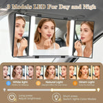 Car Makeup Mirror with 3 Way Lights, Sun Visor Vanity Mirrors For Truck, Car Accessories for Women, Espejo Para Carro Fits Gift
