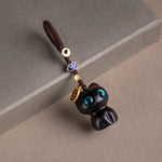 Cat Car Keychain, Cute Phone Chain Pendant, Black/Purple detail view