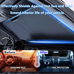 Foldable Car Windshield Sunshade | Front Window Sun Protection with Storage Bag detail view