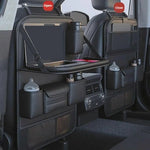 Car Seat Back Organizer 6-Pocket Storage Bag with Foldable Table Tray