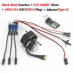 Full Metal Gearbox 2322 2600KV Brushless Motor AM32 45A ESC Adjuster 21g Servo for 1/12 RC Car Crawler MN82 MN78 MN168 MN99 MN98