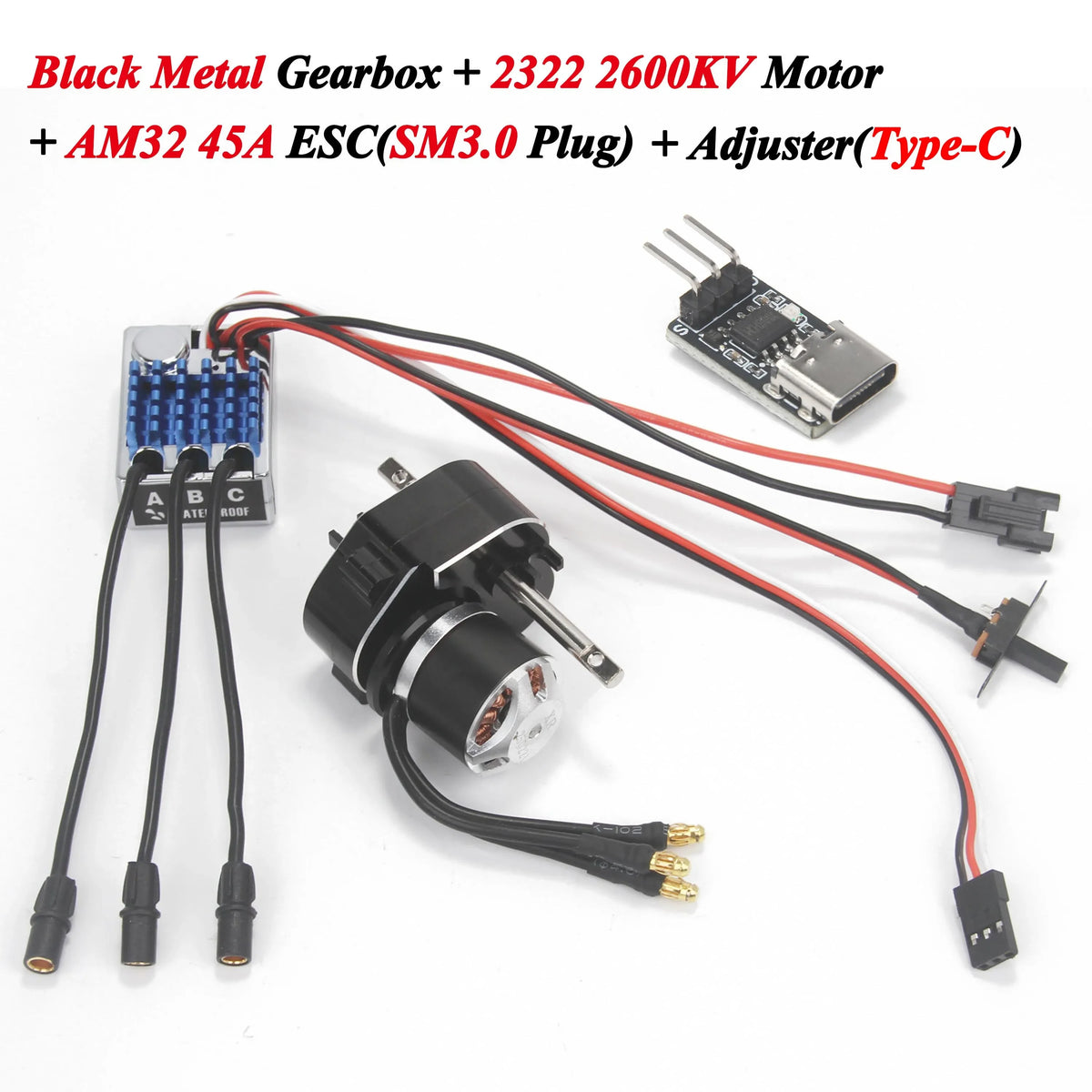 Full Metal Gearbox 2322 2600KV Brushless Motor AM32 45A ESC Adjuster 21g Servo for 1/12 RC Car Crawler MN82 MN78 MN168 MN99 MN98