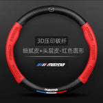 Carbon Fiber Leather Steering Wheel Cover | Mazda 3 5 6 CX30 CX5 CX8 MX5 RX8 RX7 detail view