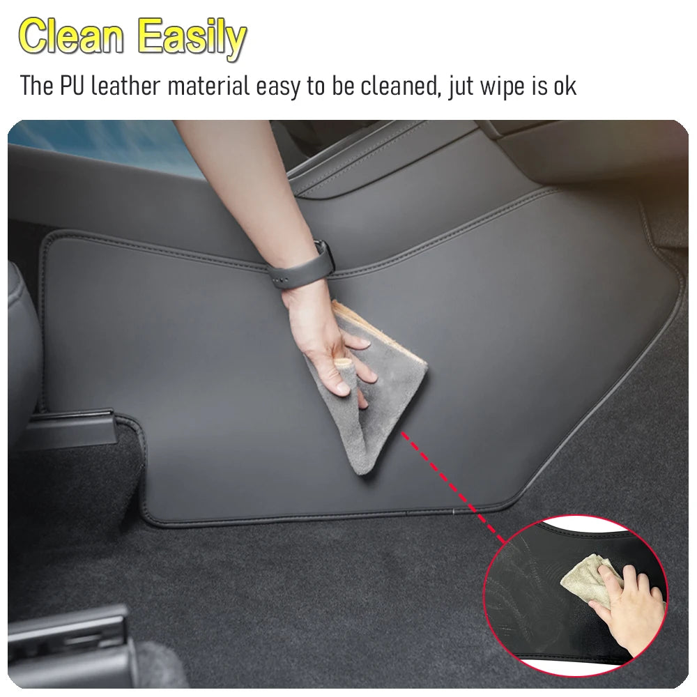 For Tesla Model Y Juniper 2025 2026 Center Console Side Anti-kick Pad Leather Anti-dirty Protective Cover Foot Mat Accessories