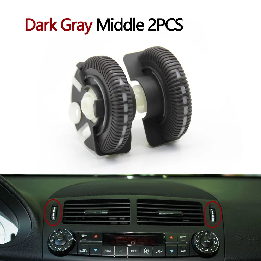 2PCS Set Car Front Rear Air Conditioning AC Vent Rolling Wheel For Mercedes BENZ E Class W211 E220 E280 E320 E350 E55