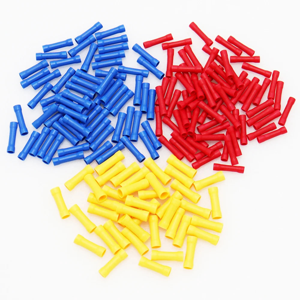 10/50/100 Pcs Straight Butt Wire Terminals Splice Insulated Crimp PVC Copper Tube Ele alternate view