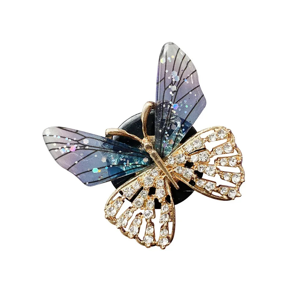 Butterfly Car Perfume Clip Dragonfly Shape Shiny Rhinestone Auto Air Outlet Freshener Perfume Clip for Car Accessories Interior