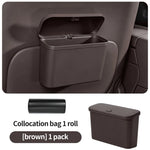 Multifunctional Hanging Car Trash Can with Lid Storage Bin detail view