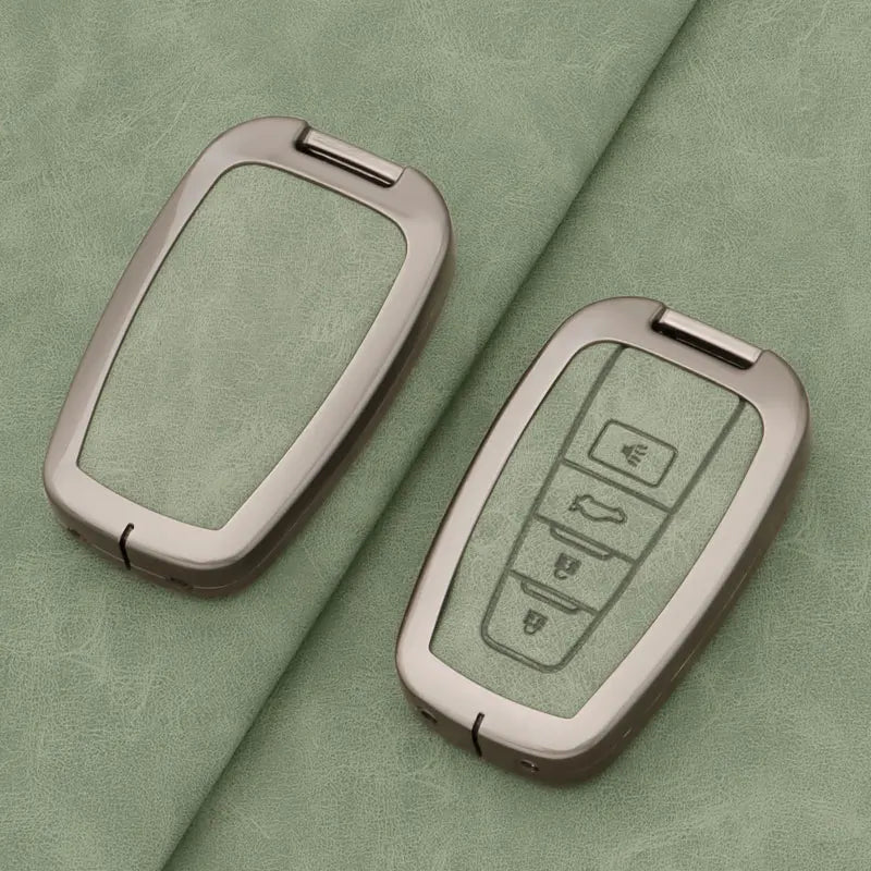 Leather Remote Key Chain Ring Case Cover Shell Protect For Toyota CHR Camry Corolla RAV4 detail view