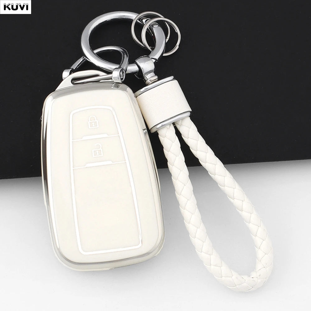 TPU Car Remote Key Case Cover Shell Fob Keychain For Toyota Prius Camry Corolla CHR C lifestyle view
