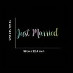 1 Set FunFrenzy Just Married Vinyl Decal Sticker - Matte Finish, Easy to Apply & Re additional angle