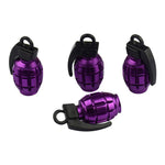4Pcs Grenade Design Aluminum Alloy Valve Stem Caps | Car Truck Motorcycle Tire Accesso close-up view