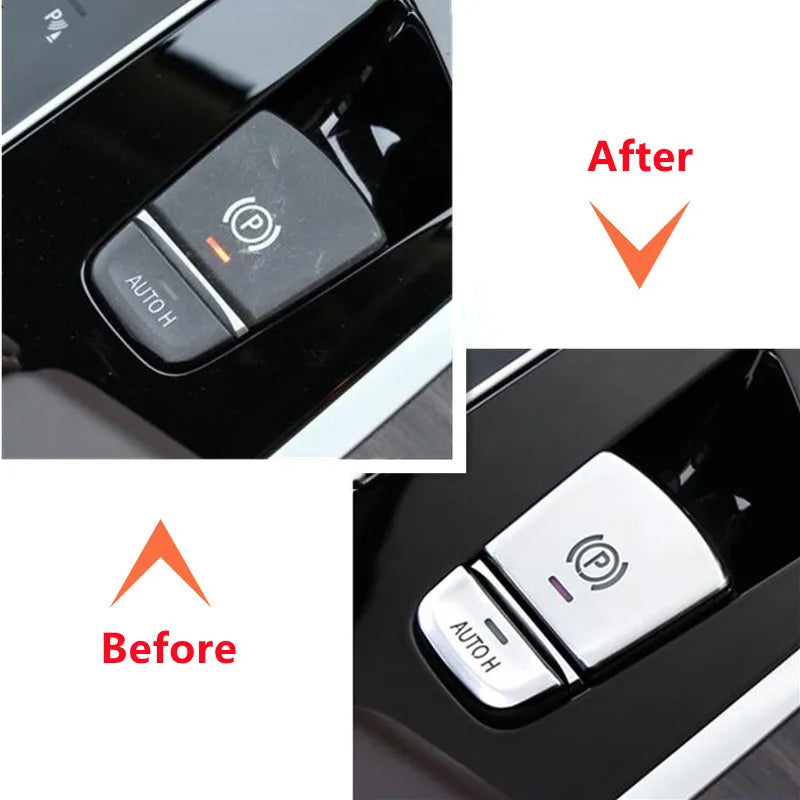 Car Engine Stop Start Central Handbrake P Auto H Button Decorative Cover Trim For BMW 5 Series G30 X3 G01 X4 G02 GT6 Accessories