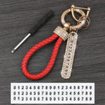 Leather Car Keychain With Phone Number Card Holder additional angle