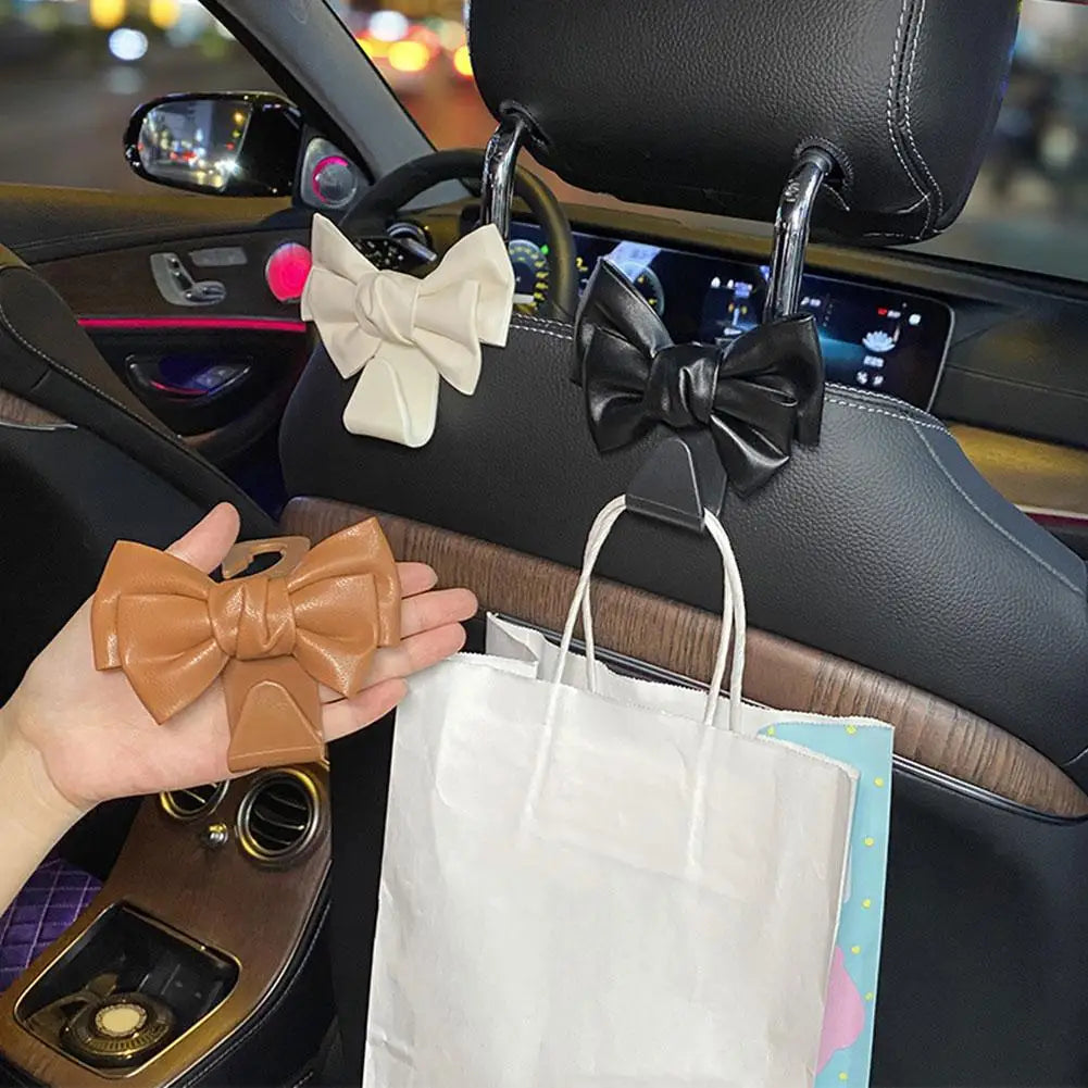 Car Seat Back Hook Bow Storage Hanger 2pcs