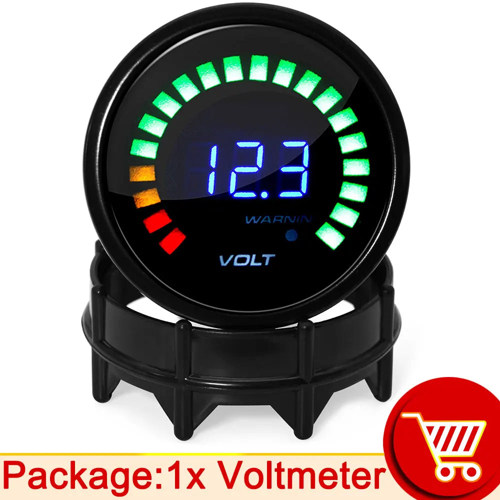52mm 20 LED Digital Car Gauge Set | Multi-Function Tachometer, Boost, Temp & Pressure alternate view