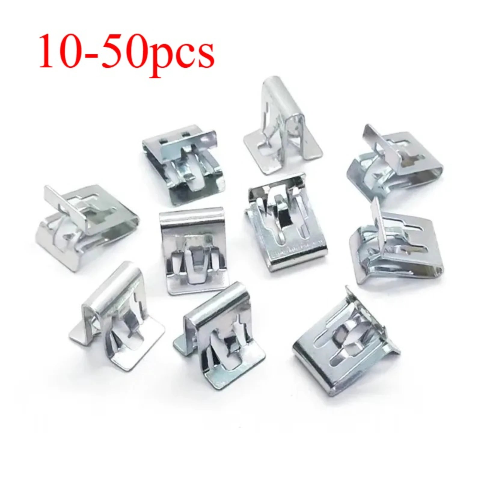 10-50PCS Metal Retainer Clip Car Center Console Metal Fixing Clips DVD Base Interior Buckle U Iron Clamps Instrument Panel Clip