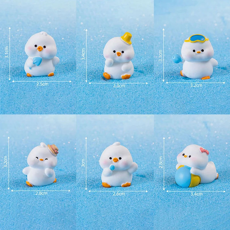 3/4/5/6/7pcs Anime Figure Little Yellow Duck Model Decor Cute Car Mounted Ornament Auto detail view