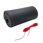 Universal Leather Car Steering Wheel Stitch On Wrap Cover Fit for 38cm 14" DIY Sewing alternate view