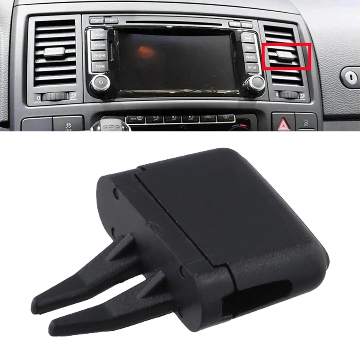 01pcs Air Conditioning Grille Sliding Adjust Clip 7E5819204 7E5819203 For Transporter T5 Front Dashboard A/C Vent Outlet Clips