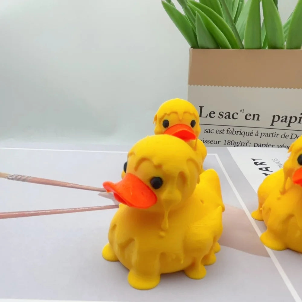 3D Printing Fun Melted Duck Ornaments, Humorous Small Items, Used for Home Decoration alternate view