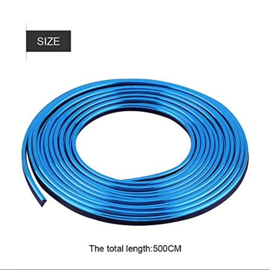 Blue Car Interior Trim Strip | Flexible Decorative Moulding Line 5M detail view