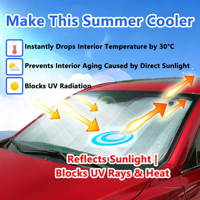 Car Front and Rear Sun Visors Car Windshield Summer Sun Protection Heat Insulation Wi lifestyle view