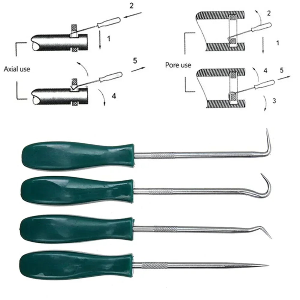 4 Pcs Oil Seal Screwdrivers Set Pick Hooks 135mm Metal alternate view