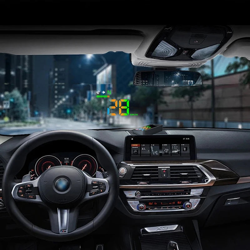 LED Car Speedometer HUD Windshield Display | GPS Head-Up Projector with Compass and Over detail view