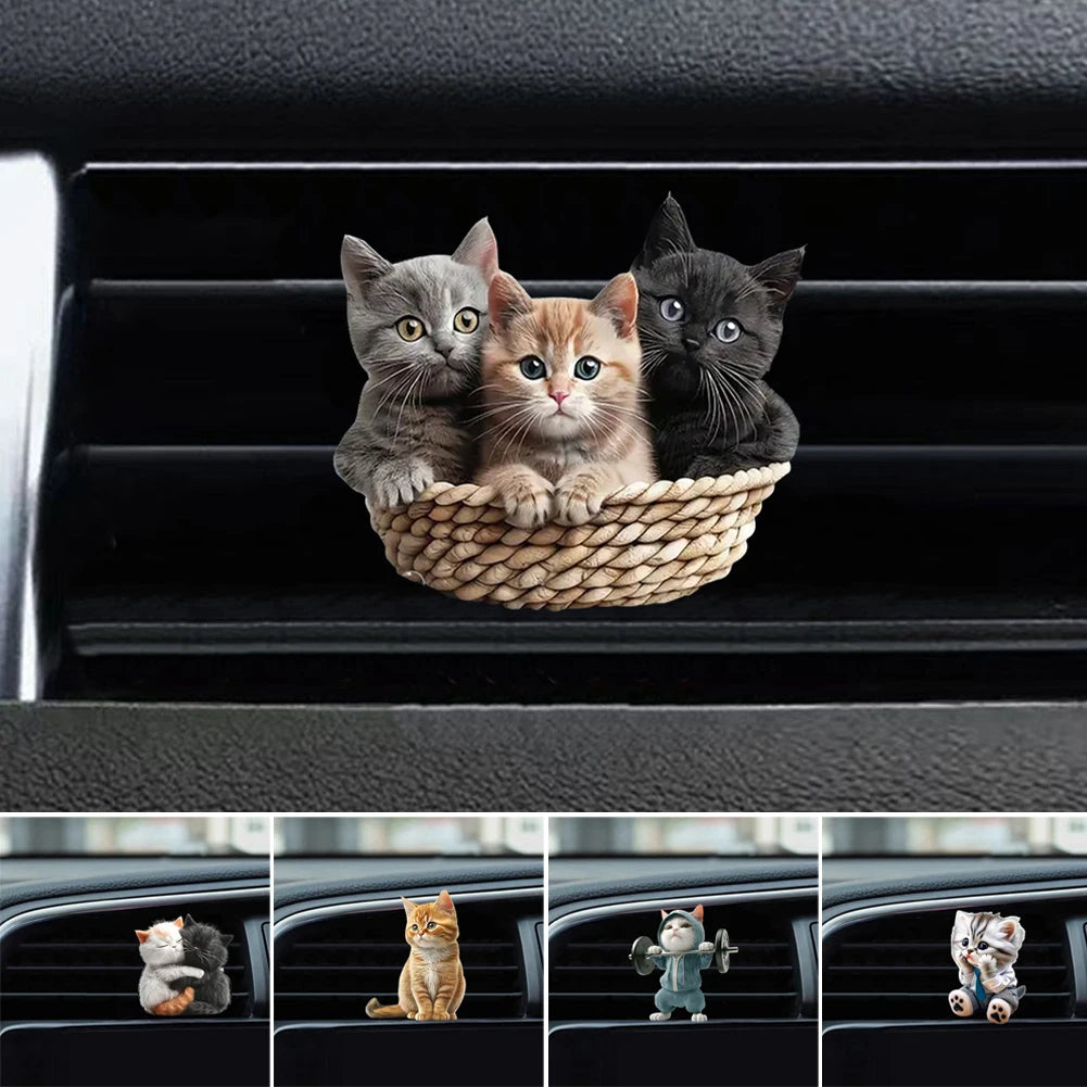 Cat Car Air Outlet Perfume Clips Air Outlet Aroma Diffuser Ventilation Clip Car Interior Decoration Car Air Freshener Diffuser