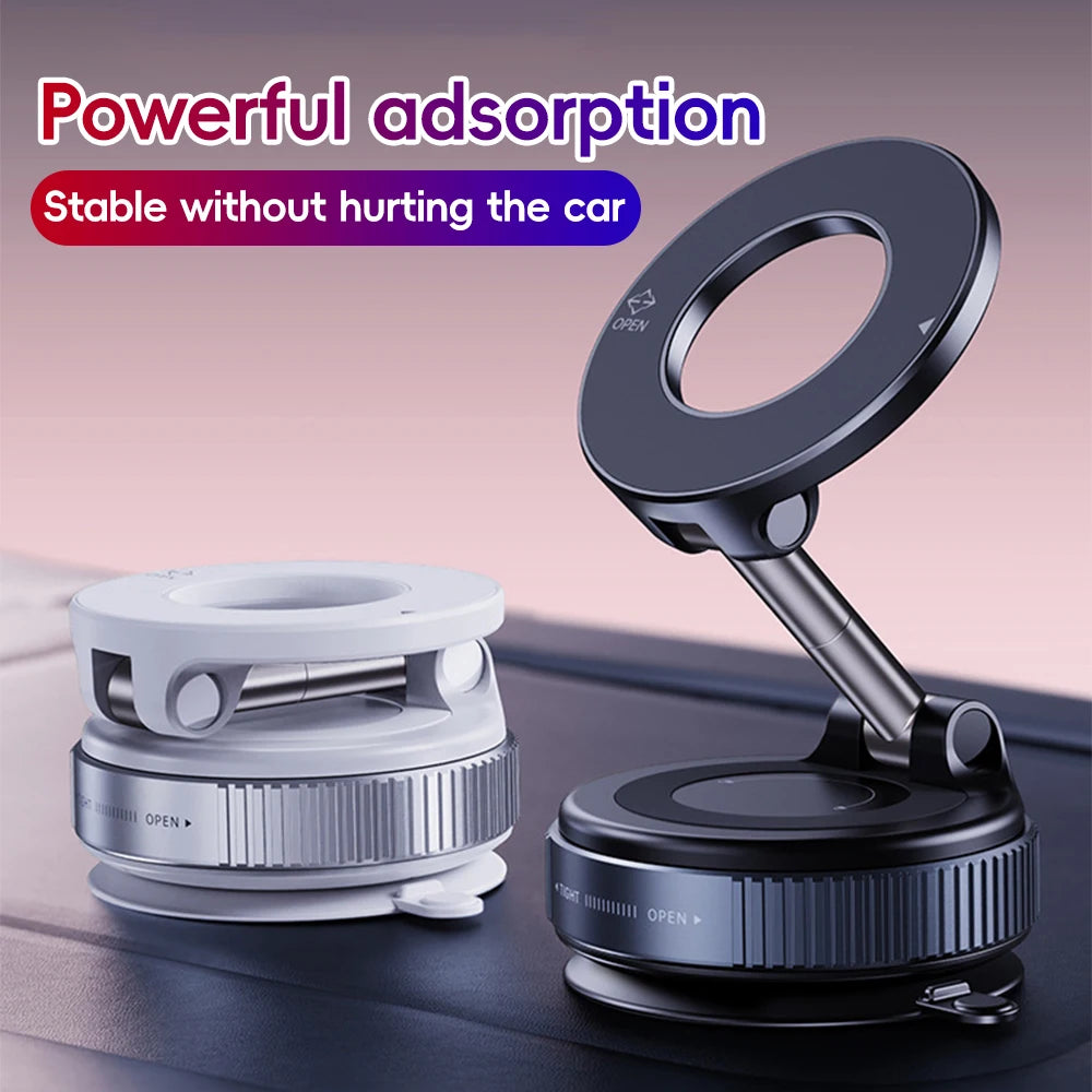 Car Phone Magnetic Stand Foldable Design 360° Rotation Adjustable Vacuum Strong Suction Phone Stand