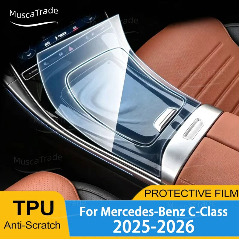 PPF Protection Film for Mercedes-Benz C-Class W206 2026 Transparent TPU GPS Navigation Gear Panel Ce