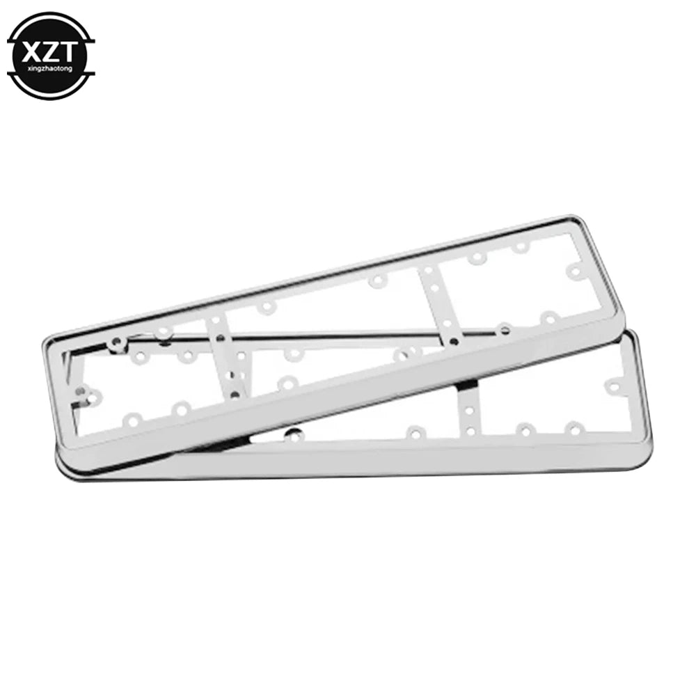 NEWEST 2PCS Car License Plate Frame Aluminum Alloy for EU Car License Plate Frame Number Plate Holde