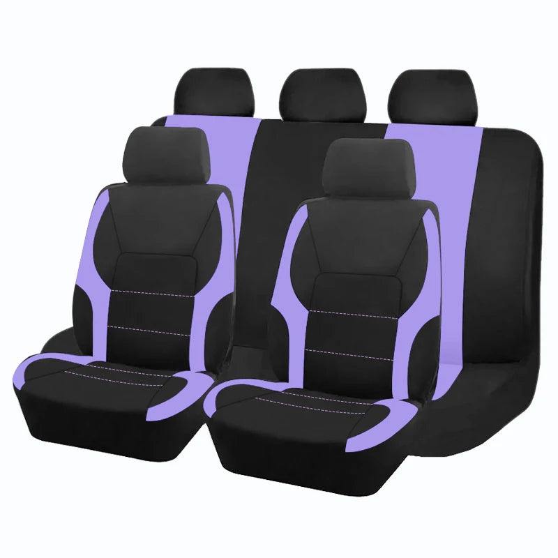 AUTO PLUS Sports Universal Polyester Car Seat Cover Set Fit Most Car Plain Fabric B additional angle