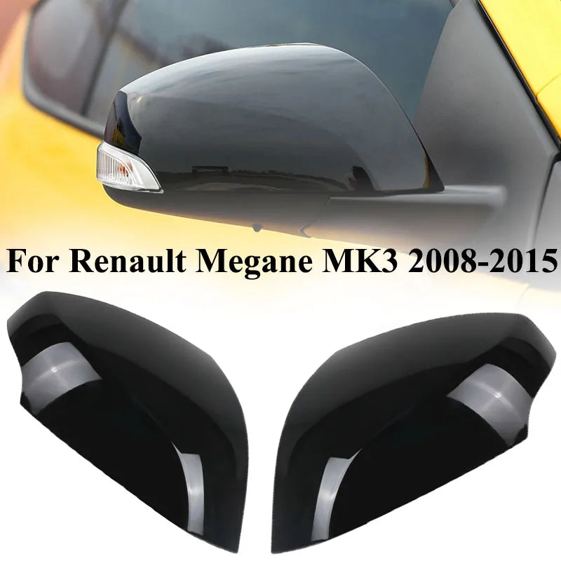 Glossy Black Door Wing Rearview Mirror Cover For Renault Megane 3 MK3 III 2008 2009 2010 2011 2012 2013 2014 2015 Mirror Cap