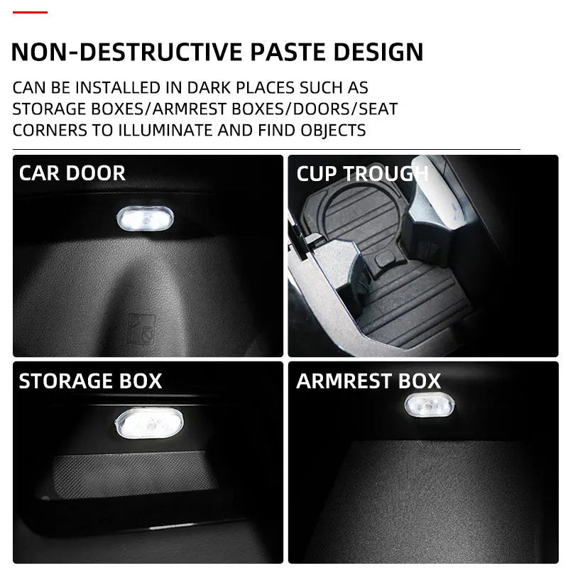 LED Mini Car Door Light Wireless Rechargeable detail view