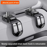 Car Seat Back Headrest Hidden Mount Storage Hook Hanger close-up view
