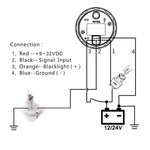 52MM Rudder Position Indicator with Sensor | Waterproof Rudder Angle Display 0-190 additional angle