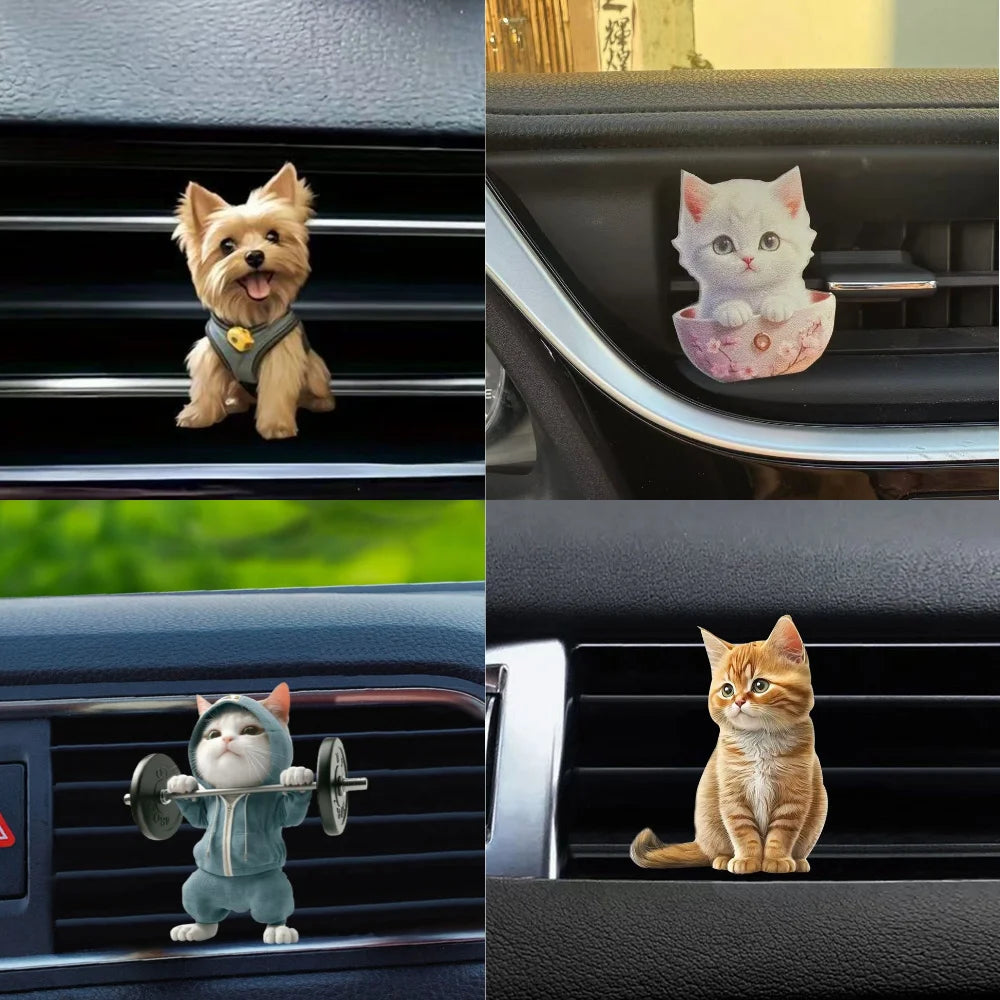 Car Cat Air Freshener Diffuser Car Air Outlet Perfume Clips Air Outlet Aroma Diffuser Ventilation Clip Car Interior Decoration