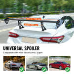 SucceBuy GT Wing Car Spoiler 43.3 inch Universal Spoiler with Single Deck Adjustable Lightweight Aluminum Car Rear Spoiler Wing