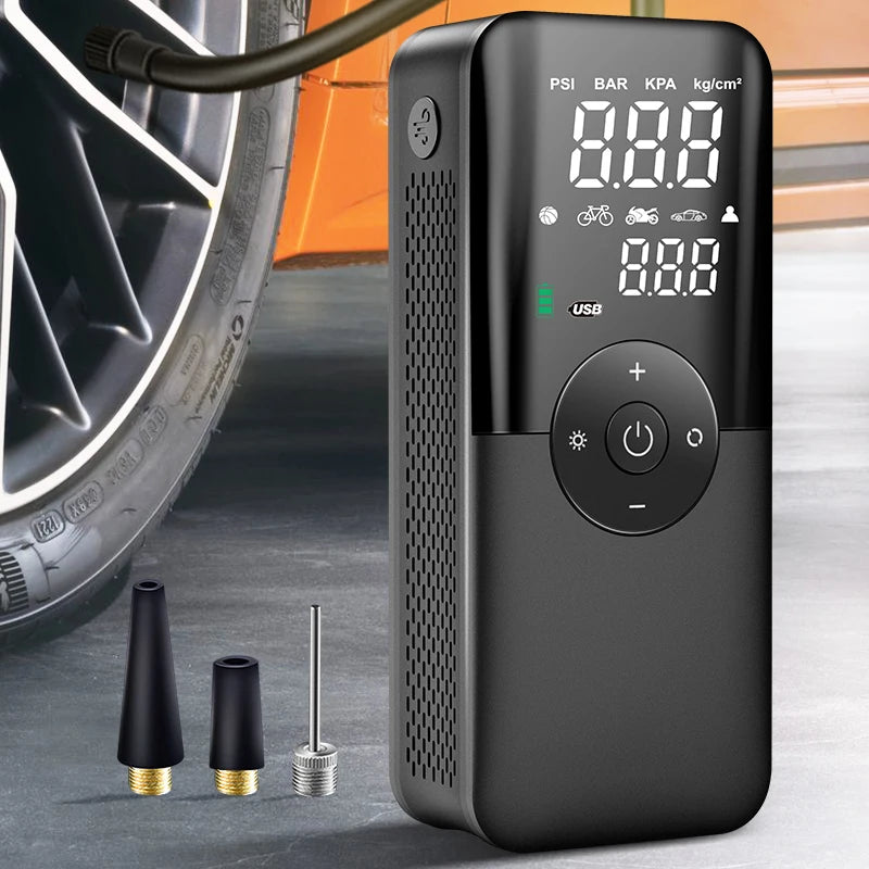 CARSUN Rechargeable Air Pump Tire Inflator | Portable Cordless Compressor for Car, Bicycle, and Ball