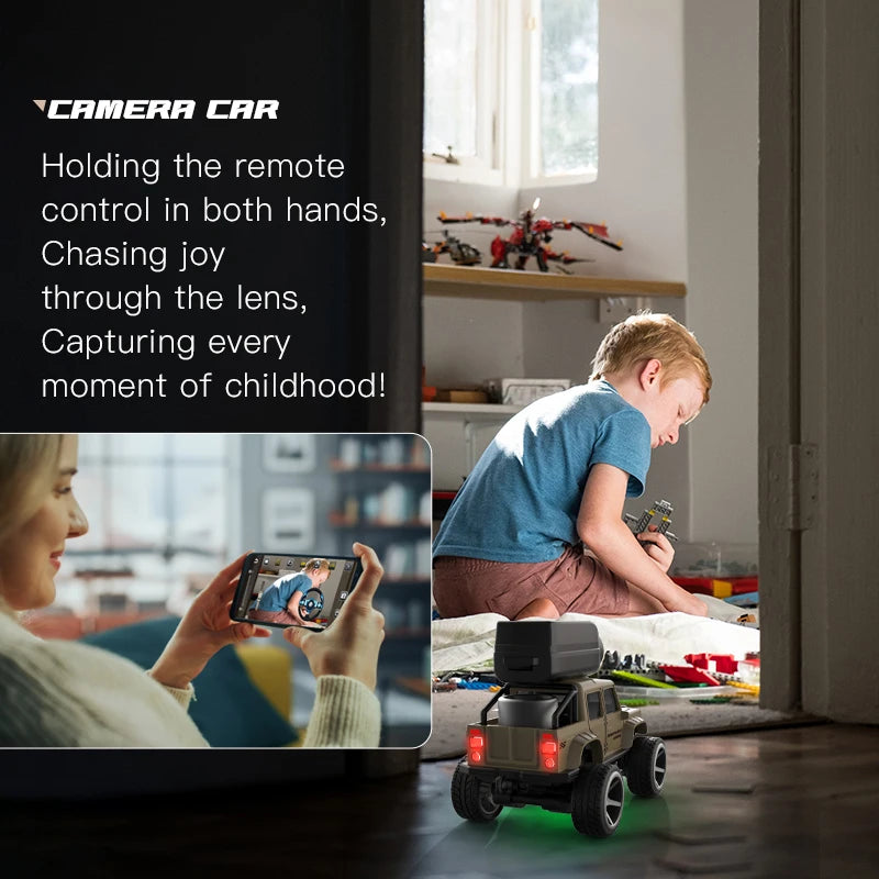 KF32 1:64 RC Mini Climbing Car With LED Light and HD Camera Radio Remote Control Cars lifestyle view