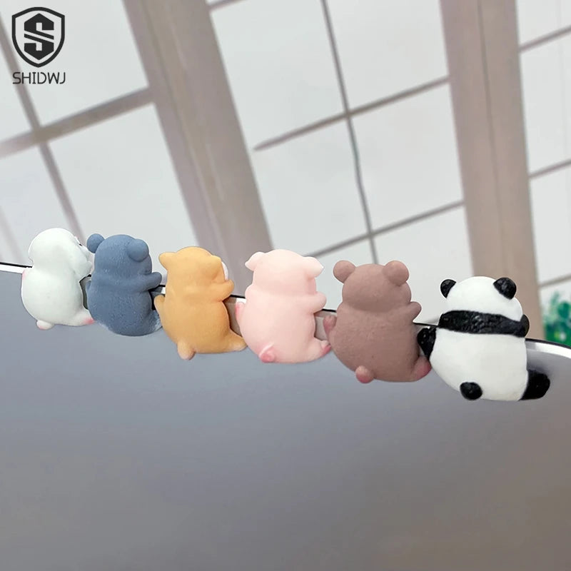 Cute Screen Ornament Monitor Lying Small Animal Decorations Ornaments Panda Koala Pig close-up view